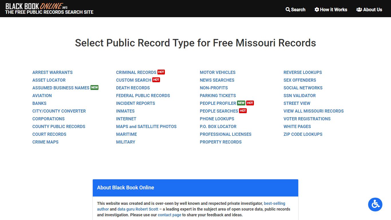 Free Missouri Public Records Directory | Black Book Online